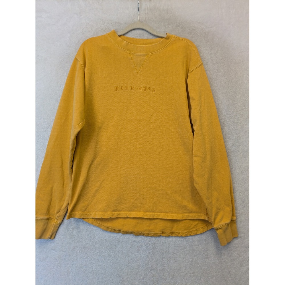 Park City Sweatshirt Women's Medium Mustard Yellow Embroidered Crew‎ Neck